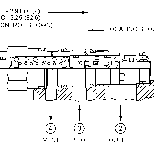 CWCG-LGN Sun Hydraulics Counterbalance Valve – installation dimensions drawing, cavity T-21A