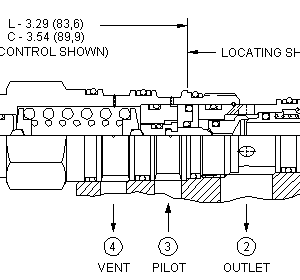 CWEL-LGN Sun Hydraulics Counterbalance Valve – installation dimensions drawing, cavity T-22A