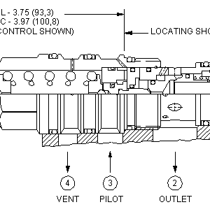 CWGA-LHN Sun Hydraulics Counterbalance Valve – installation dimensions drawing, cavity T-23A