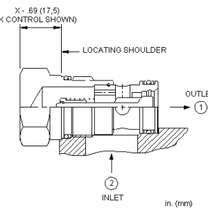 CXED-XCN Sun Hydraulics Check Valve – installation dimensions drawing, cavity T-5A