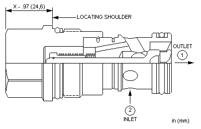 CXGD-XCN Sun Hydraulics Check Valve – installation dimensions drawing, cavity T-16A