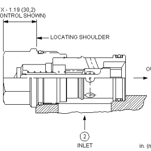 CXID-XCN Sun Hydraulics Check Valve – installation dimensions drawing, cavity T-18A