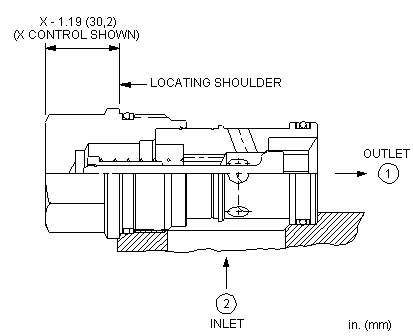 CXID-XCN Sun Hydraulics Check Valve – installation dimensions drawing, cavity T-18A