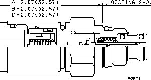 DAAH-BCN Sun Hydraulics 2-way Valve – installation dimensions drawing, cavity T-8A