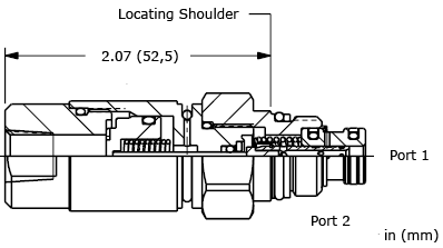DAAP-FCN Sun Hydraulics 2-way Valve – installation dimensions drawing, cavity T-8A