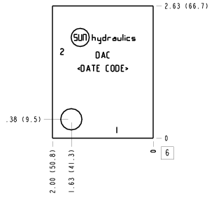 DAC Sun Hydraulics Ninety degree Line mount manifold drawing