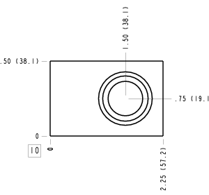 DAD Sun Hydraulics Ninety degree Line mount manifold drawing