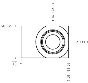 DAL Sun Hydraulics Ninety degree Line mount manifold drawing