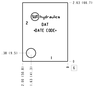 DAT Sun Hydraulics Ninety degree Line mount manifold drawing