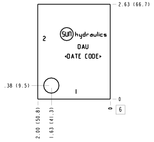 DAU Sun Hydraulics Ninety degree Line mount manifold drawing