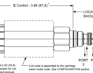 DBAFS-HN Sun Hydraulics 3-way Valve – installation dimensions drawing, cavity T-9A