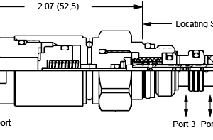 DBAP-FCN Sun Hydraulics 3-way Valve – installation dimensions drawing, cavity T-9A