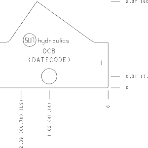 DCB Sun Hydraulics Inline Line mount manifold drawing