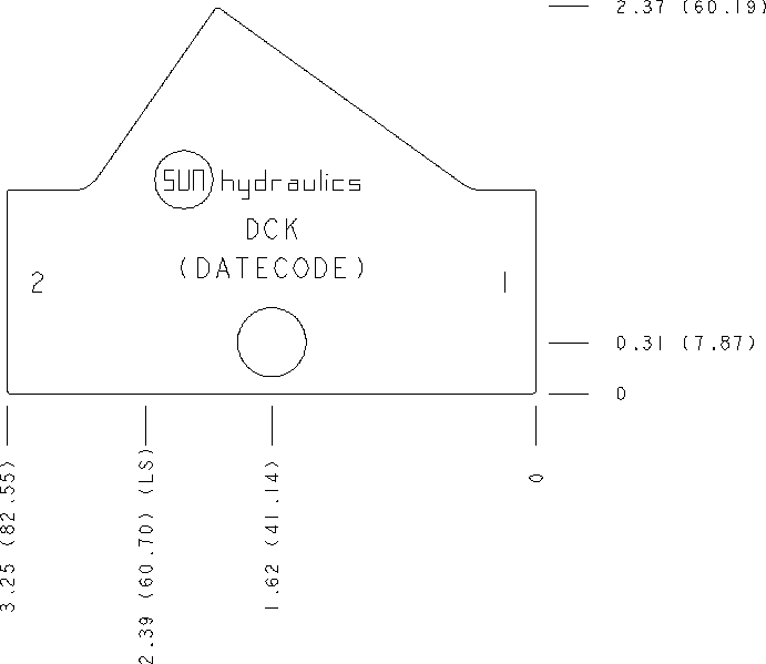 DCK Sun Hydraulics Inline Line mount manifold drawing