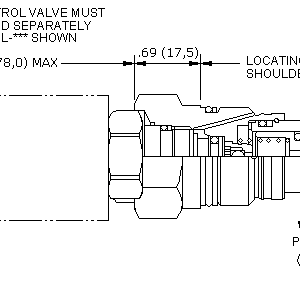 DFDA8-DN Sun Hydraulics 2-way Valve – installation dimensions drawing, cavity T-5A
