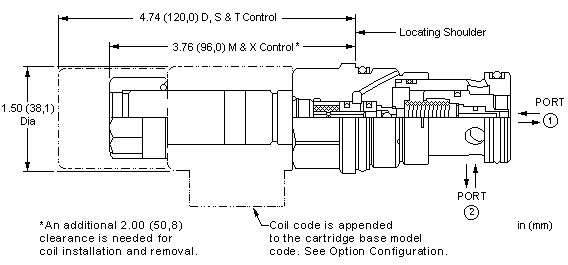 DFEA-XCN Sun Hydraulics 2-way Valve – installation dimensions drawing, cavity T-16A
