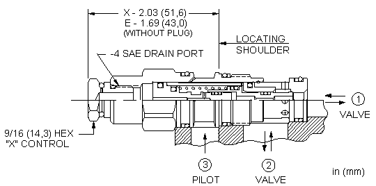 DKDC-EHN Sun Hydraulics Logic Element Valve – installation dimensions drawing, cavity T-11A