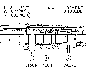 DKDP-LAN Sun Hydraulics Logic Element Valve – installation dimensions drawing, cavity T-21A
