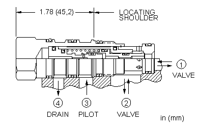 DKDR-XHN Sun Hydraulics Logic Element Valve – installation dimensions drawing, cavity T-21A