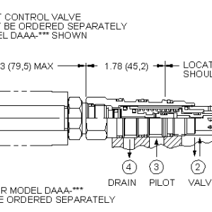 DKDR8-HN Sun Hydraulics Logic Element Valve – installation dimensions drawing, cavity T-21A