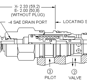 DKFC-EHN Sun Hydraulics Logic Element Valve – installation dimensions drawing, cavity T-2A