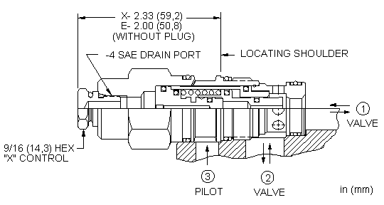 DKFC-EHN Sun Hydraulics Logic Element Valve – installation dimensions drawing, cavity T-2A