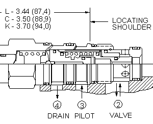 DKFP-LAN Sun Hydraulics Logic Element Valve – installation dimensions drawing, cavity T-22A