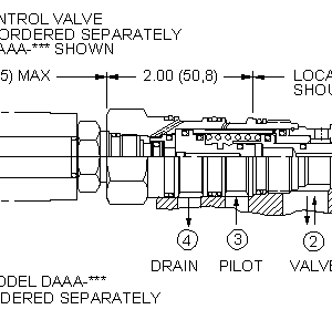 DKFR8-HN Sun Hydraulics Logic Element Valve – installation dimensions drawing, cavity T-22A
