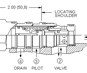 DKFS-XHN Sun Hydraulics Logic Element Valve – installation dimensions drawing, cavity T-22A