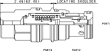 DKHC – Normally closed, balanced poppet, logic element - pilot-to-open – DKHCEHN_2d25 DKHCEHN Sun Hydraulics Logic Element Valve – 2D outline drawing