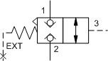 DKHC – Normally closed, balanced poppet, logic element - pilot-to-open – DK_C-X DKHC-EHN Sun Hydraulics Logic Element Valve – hydraulic schematic symbol