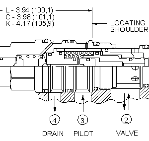 DKHP-LAN Sun Hydraulics Logic Element Valve – installation dimensions drawing, cavity T-23A