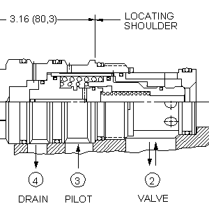 DKJS-XHN Sun Hydraulics Logic Element Valve – installation dimensions drawing, cavity T-24A
