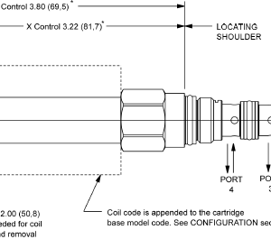 DNBF-XNN Sun Hydraulics 4-way Valve – installation dimensions drawing, cavity T-30A
