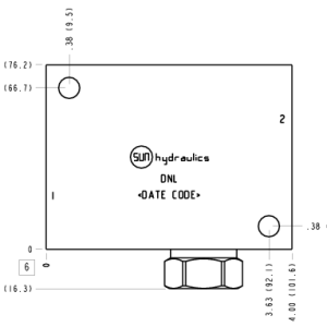 DNL Sun Hydraulics Ninety degree with reverse flow check Line mount manifold drawing