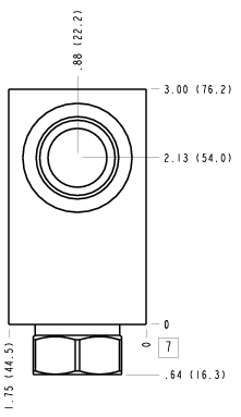DNW – Ninety degree with reverse flow check – DNW_7B DNW Sun Hydraulics Ninety degree with reverse flow check Line mount manifold drawing