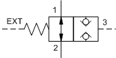 DOFC – Normally open, balanced poppet, logic element - pilot-to-close – DO_C-E DOFC-EHN Sun Hydraulics Logic Element Valve – hydraulic schematic symbol