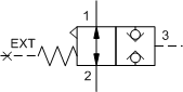 DOFC – Normally open, balanced poppet, logic element - pilot-to-close – DO_C-X DOFC-EHN Sun Hydraulics Logic Element Valve – hydraulic schematic symbol