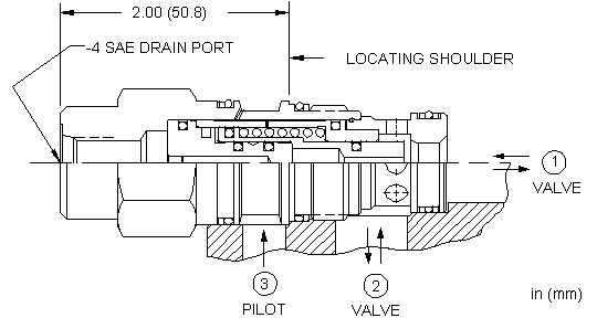 DOFD-EHN Sun Hydraulics Logic Element Valve – installation dimensions drawing, cavity T-2A