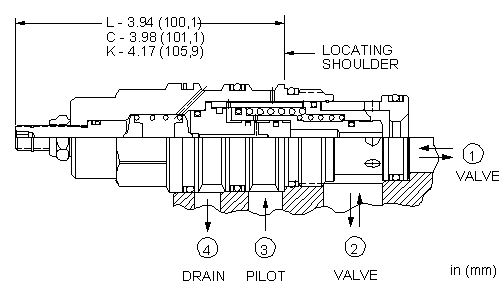 DOHP-LAN Sun Hydraulics Logic Element Valve – installation dimensions drawing, cavity T-23A
