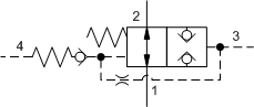 DOJP – Normally open, balanced poppet, logic element - pressure adjustable – DO_P-C DOJP-LAN Sun Hydraulics Logic Element Valve – hydraulic schematic symbol