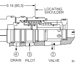 DOJR-XHN Sun Hydraulics Logic Element Valve – installation dimensions drawing, cavity T-24A