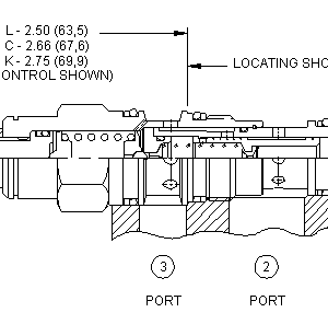 DPBB-LAN Sun Hydraulics 2-way Valve – installation dimensions drawing, cavity T-11A