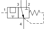 DRBR-LNN Sun Hydraulics 3-way Valve – hydraulic schematic symbol