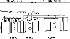 DRBRX-FN Sun Hydraulics 3-way Valve – installation dimensions drawing, cavity T-21A