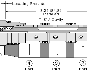 DSCL-XGN Sun Hydraulics Shuttle Valve – installation dimensions drawing, cavity T-31A