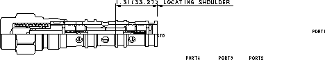 DSDD – Low side, 3-position, hot oil shuttle valve with delayed shift – DSDDXEN_2d25 DSDDXEN Sun Hydraulics Shuttle Valve – 2D outline drawing