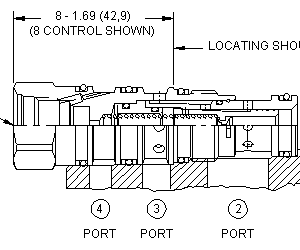DVBM-8FN Sun Hydraulics 2-way Valve – installation dimensions drawing, cavity T-21A