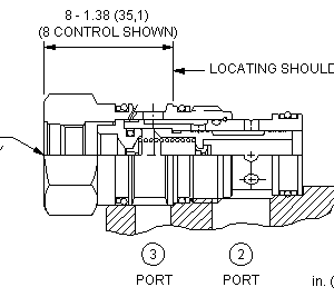 DVCB-8FN Sun Hydraulics 2-way Valve – installation dimensions drawing, cavity T-2A