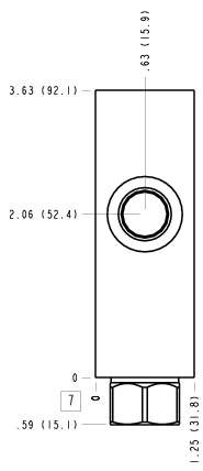 E2U – Ninety degree with reverse flow check - reducing – E2U_7B E2U Sun Hydraulics Ninety degree with reverse flow check - reducing Line mount manifold drawing